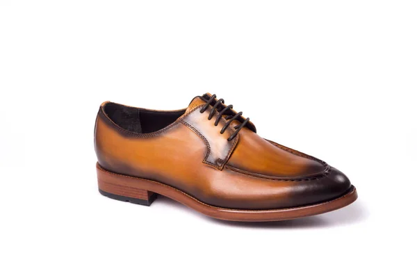 Perfecte Man Lederen Schoenen Witte Achtergrond — Stockfoto