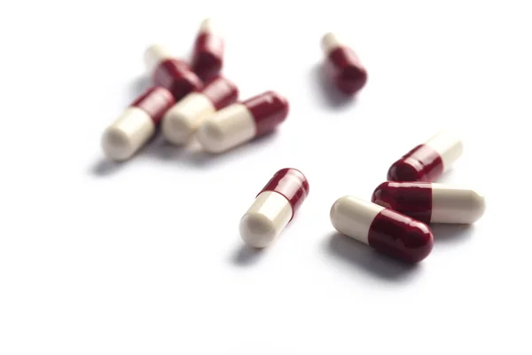 治疗药物处方 药用药物 药学主题 红白药物的希普 — 图库照片