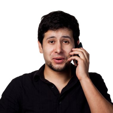 Telefon genç İspanyol adamla