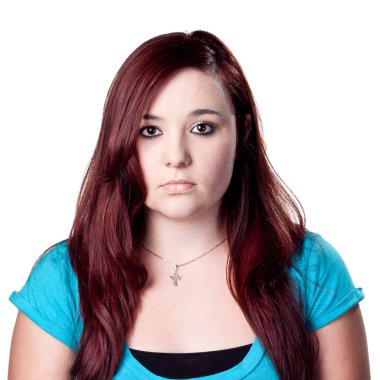 Genç kızıl saçlı kadın.