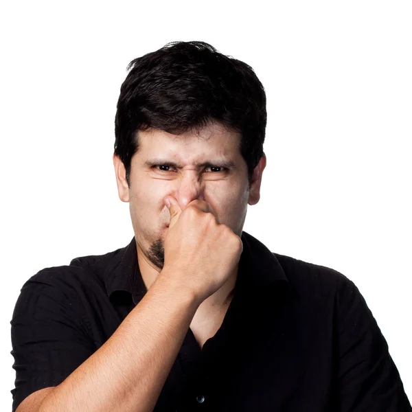 Man covers his nose. — Stock Photo, Image