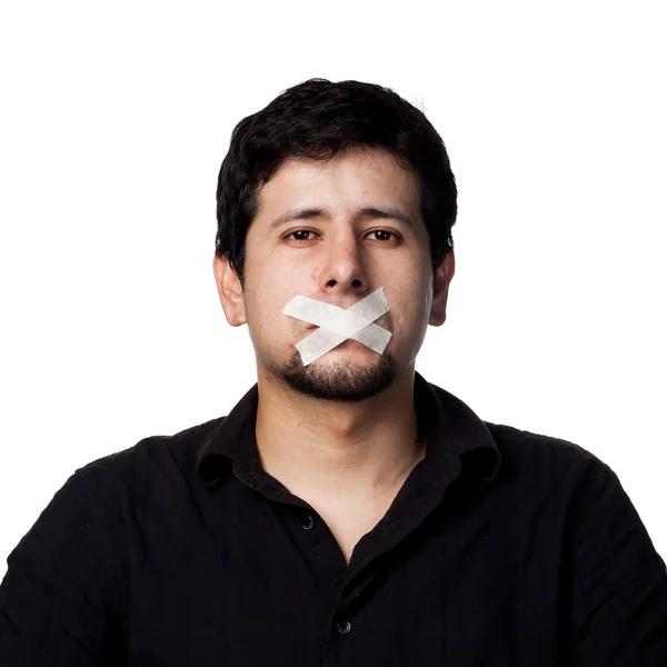 Silenced Hispanic Man — Stock Photo, Image