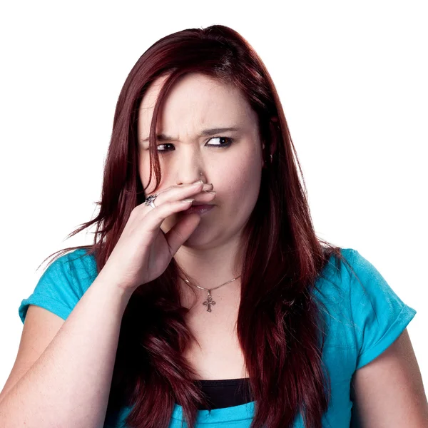 Woman Stinky smell — Stock Photo, Image