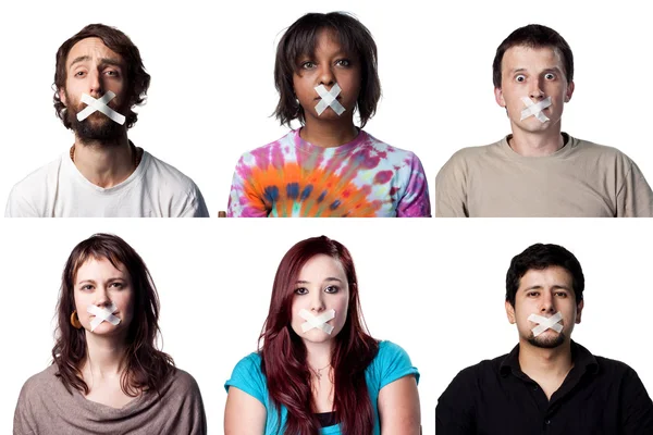 Junge Leute zum Schweigen gebracht — Stockfoto