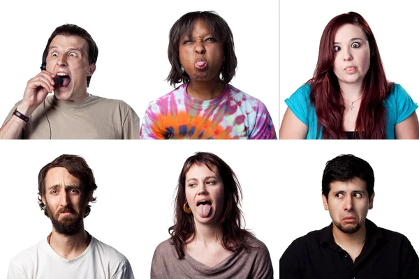 Six sad or annoyed people — Stock Photo, Image