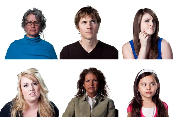 六种表情的人 — 图库照片