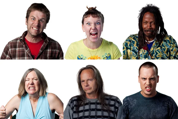 Group of unhappy, angry people sceraming Royalty Free Stock Photos