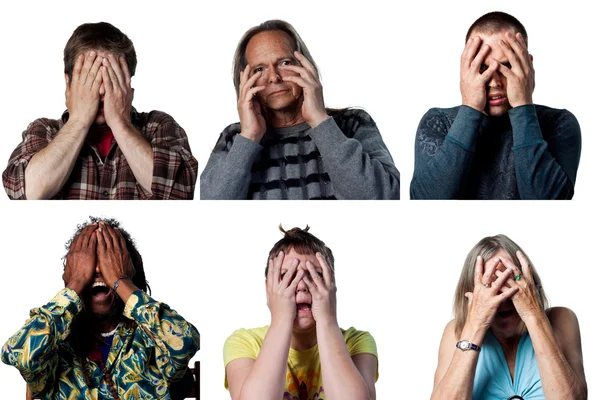 Six scared people — Stock Photo, Image