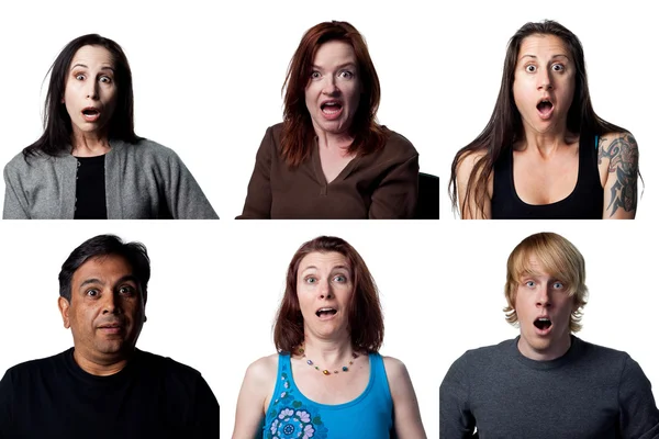 Group of shocked people — Stock Photo, Image