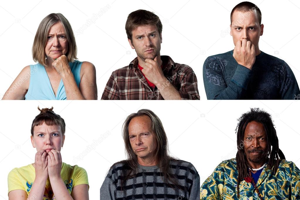 Group of worried people