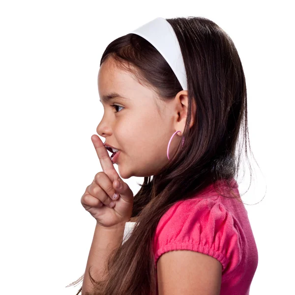 Menina dizendo-lhe para ficar quieto — Fotografia de Stock