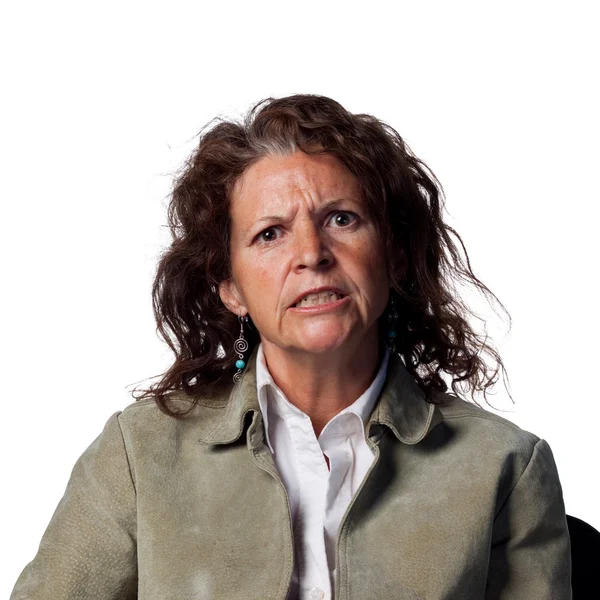Angry caucasian woman — Stock Photo, Image