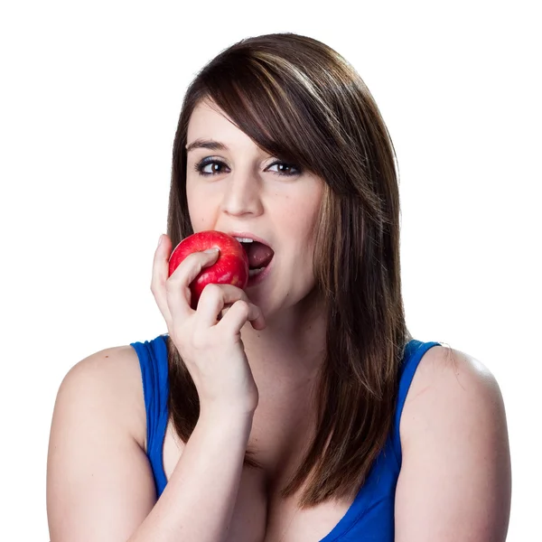 Woman eating an apple — Stock Photo, Image