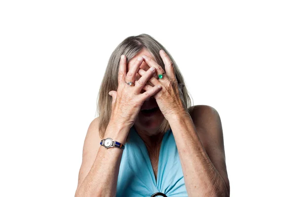 Scared senior citizen — Stock Photo, Image