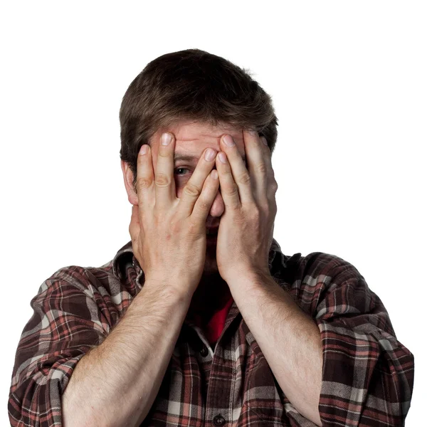 Scared young man — Stock Photo, Image