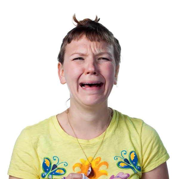 Mujer molesta llorando — Foto de Stock