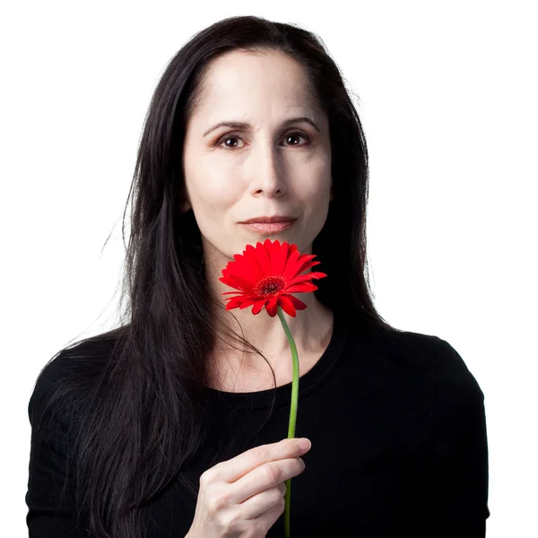 Woman with flower — Stock Photo, Image