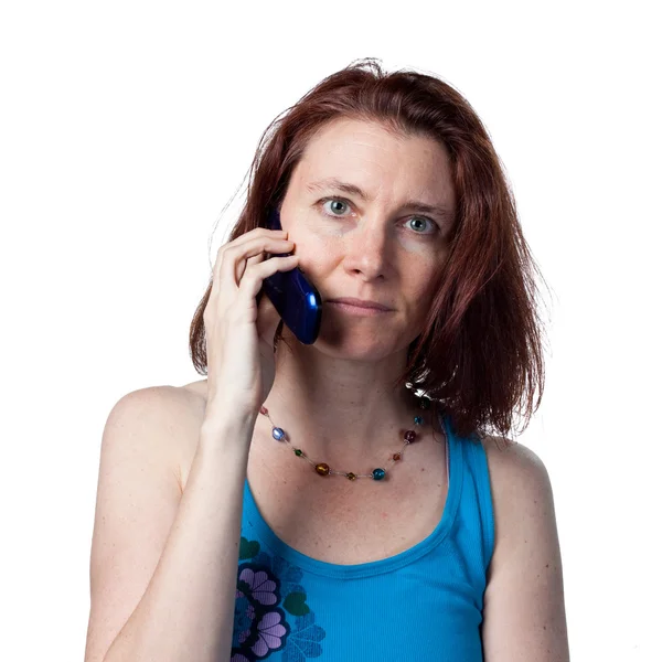 Vrouw aan de telefoon — Stockfoto