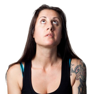 Göklere arayan kadın