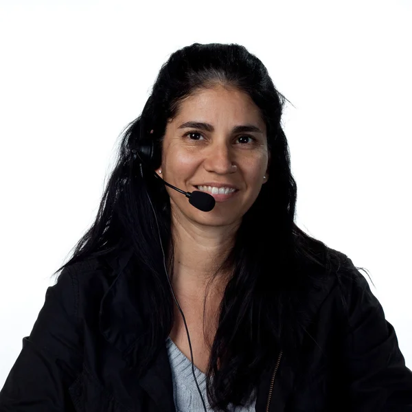 Hispanic call center worker — Stock Photo, Image