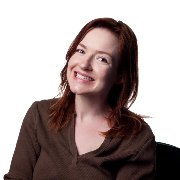 Smiling  red head woman — Stock Photo, Image