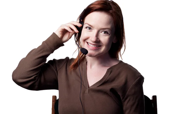 Telemarketer on the phone — Stock Photo, Image