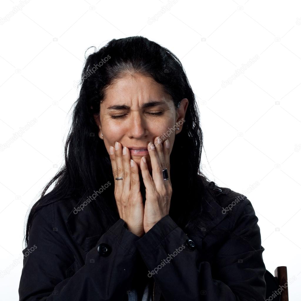 hispanic woman crying