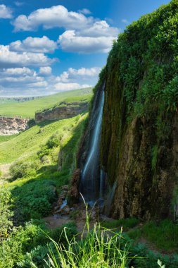 Beautiful waterfall in the Republic of Karachay-Cherkessia.
