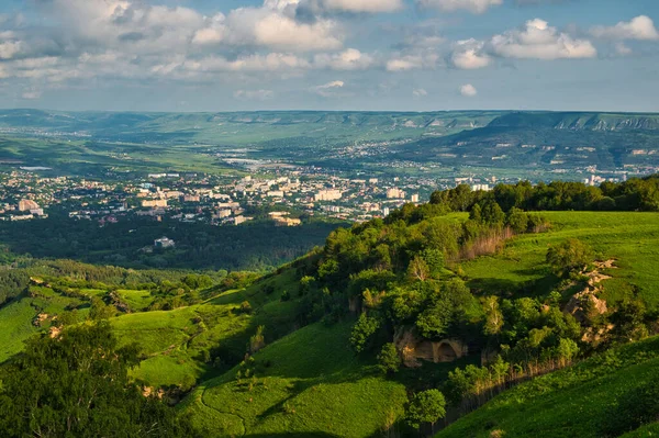 View of the city of Kislovodsk from the top of the Small Saddle.