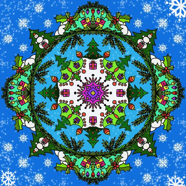 Tarjeta Felicitación Navidad Con Elementos Decorativos — Foto de Stock