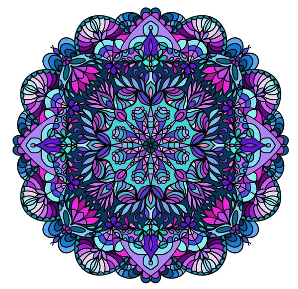 Mandala Abstrakt Symmetrisk Bild Blå Toner Ett Mönster Som Kan — Stockfoto