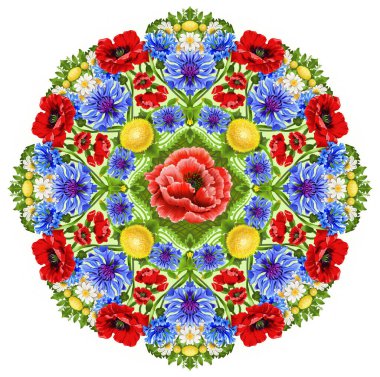 Kır çiçekli mandala görüntüsü