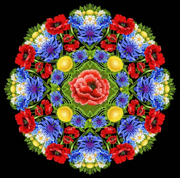Image Mandala Wildflowers — Stock Photo, Image