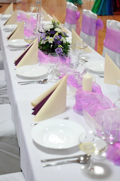 Festive table setting table, wedding — Stock Photo, Image