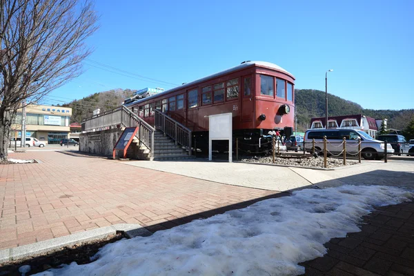 Mt Fuji FUJIKAWAGUCHIKO, JAPAN - March 16, 2016 :A railway stati — Stock Photo, Image