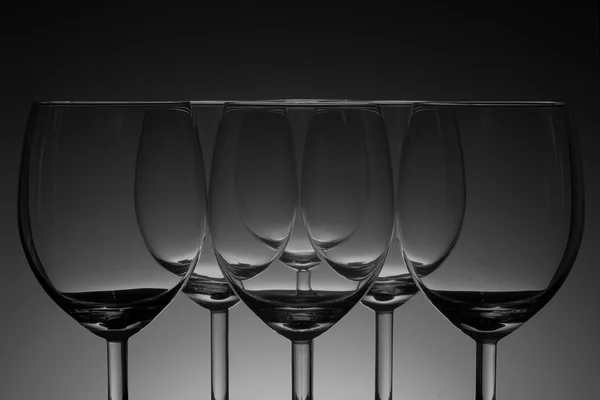 Empty wine glass in black  back ground — Stock Photo, Image