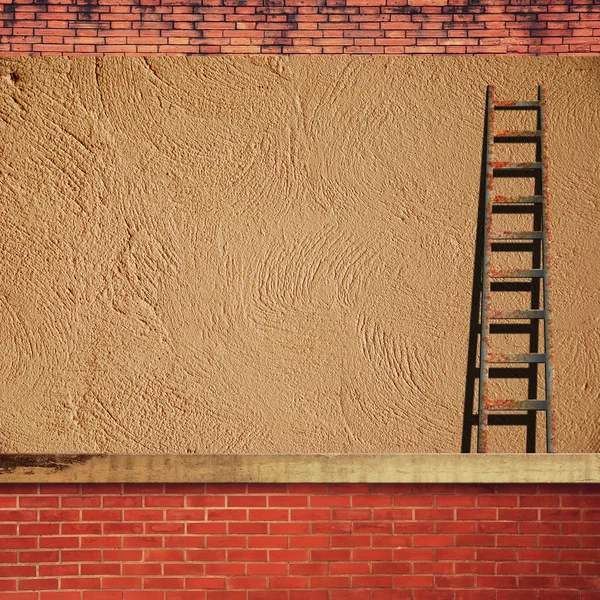 Escadas na parede de tijolos — Fotografia de Stock