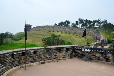 Hwaseong Fortress Traditional Architecture of Korea at Suwon clipart