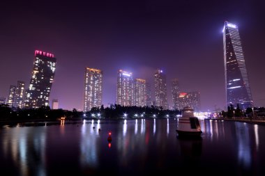 Incheon, Kore - 12 Haziran, 2016:Songdo Central Park Incheon içinde çok