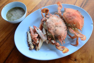 buharda pişmiş Yengeç