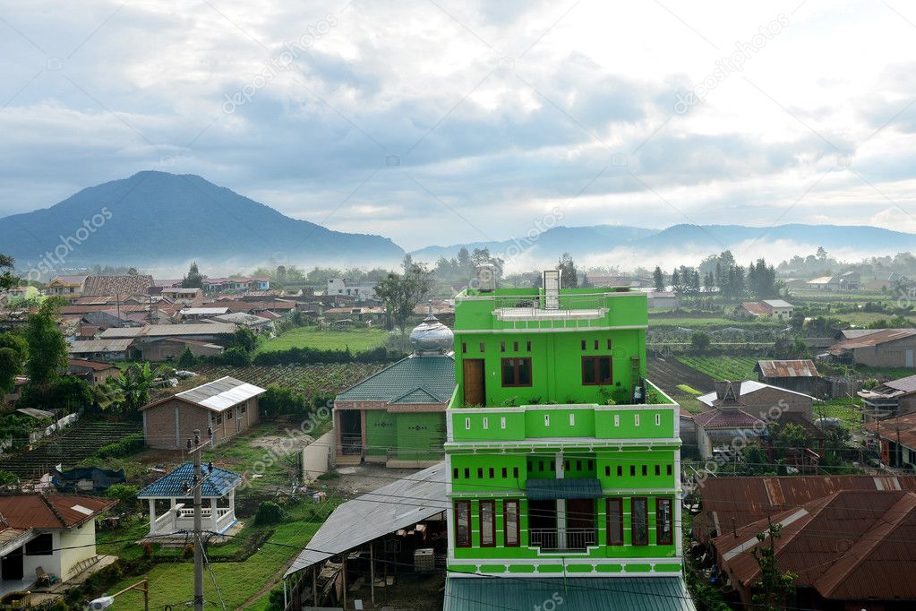 City landscape. Berastagi, North Sumatra. Indonesia