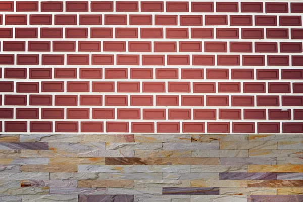 Vermelho parede de tijolo fundo padrão — Fotografia de Stock