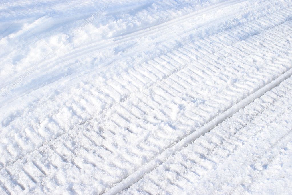 Winter Snowmobile Tracks