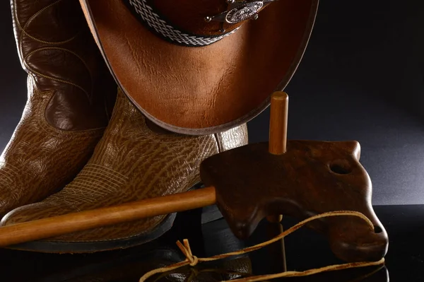 Stilleben Komposition Lekfull Cowboy Tema — Stockfoto