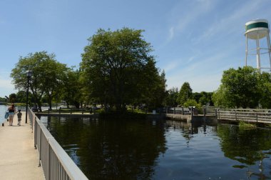 SMITHS FALLS, ONTARIO, CA, JUNE 12, 2021: A scene from the heart of the Rideau Canal in sensational Smiths Falls, Ontario.