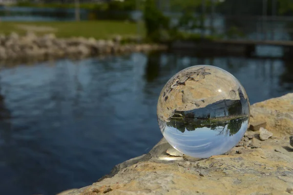 Interesting Crystal Ball Used Modern Photography Props Enhance Image Mystic — Photo