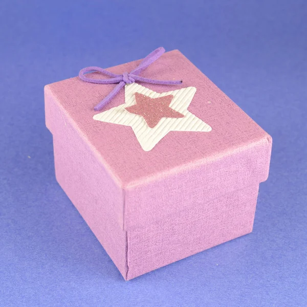 Pink Gift Box Bow Closed Lid — Stock Photo, Image