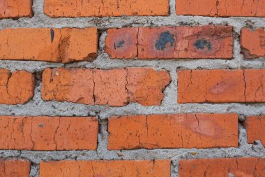 Kırmızı tuğla duvar temel duvar duvar duvar yazıları.
