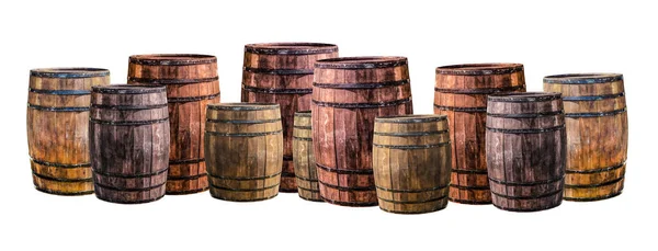 Dunkelbraune Eichenfässer Für Alternden Whisky Dem Getränk Geschmack Und Aroma — Stockfoto