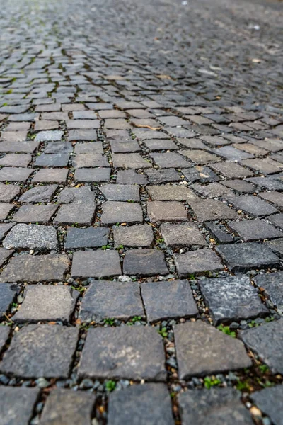 stone path of the European city of cobblestones